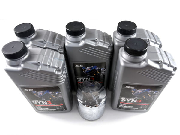 HARLEY DAVIDSON MUSCLE VRSC ZESTAW EKSPLOATACYJNY OLEJ SILNIKOWY SYN3 20W50 5L, FILTR CHROM