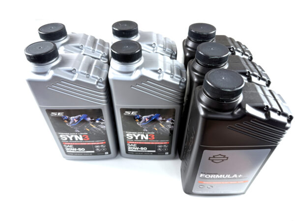 HARLEY DAVIDSON TOURING ZESTAW EKSPLOATACYJNY OLEJ SILNIKOWY SYN3 20W50 4L, FORMULA+ 3L
