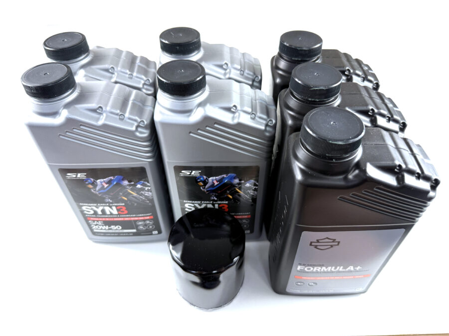 HARLEY DAVIDSON ZESTAW EKSPLOATACYJNY OLEJ SILNIKOWY SYN3 20W50 4L, FORMULA+ 3L, FILTR CZARNY
