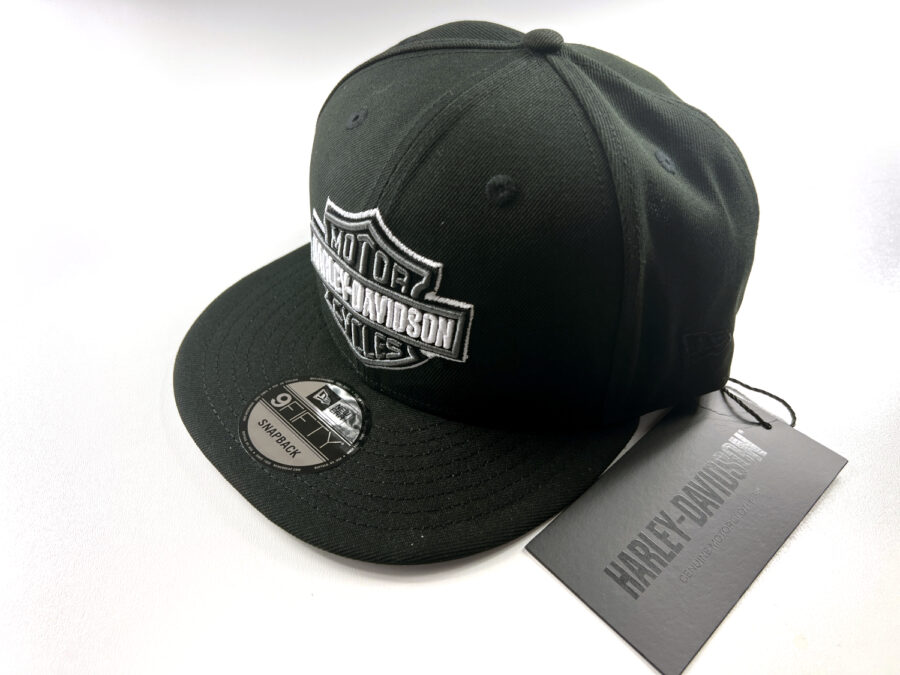 HARLEY DAVIDSON CZAPKA Z DASZKIEM SNAPBACK CZARNA SZARE LOGO B&S ROZMIAR UNIWERSALNY - ORYGINALNA HARLEY DAVIDSON