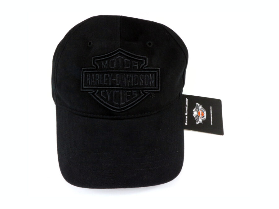 HARLEY DAVIDSON CZARNA CZAPKA Z DASZKIEM - CZARNE LOGO B&S ROZMIAR UNIWERSALNY - ORYGINALNA HARLEY DAVIDSON