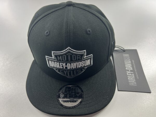 HARLEY DAVIDSON CZAPKA Z DASZKIEM SNAPBACK CZARNA SZARE LOGO B&S ROZMIAR UNIWERSALNY - ORYGINALNA HARLEY DAVIDSON - obrazek 2