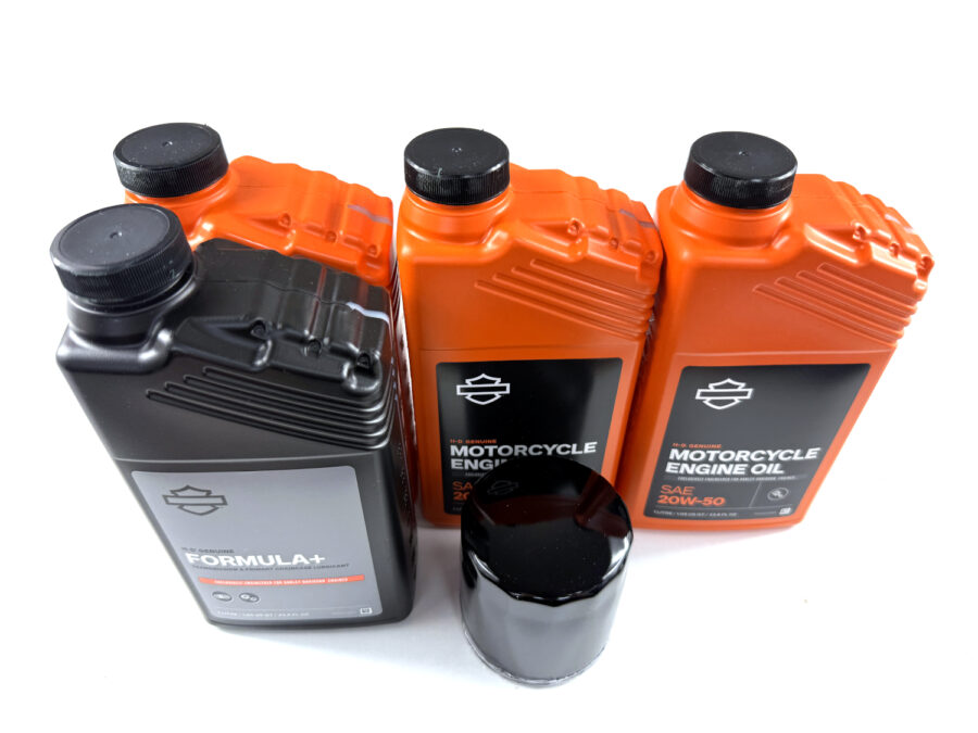 HARLEY DAVIDSON ZESTAW EKSPLOATACYJNY OLEJ SILNIKOWY MINERALNY 20W50 3L, FORMULA+ 1L, FILTR CZARNY