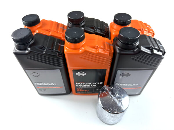 HARLEY DAVIDSON ZESTAW EKSPLOATACYJNY OLEJ SILNIKOWY MINERALNY 20W50 3L, FORMULA+ 3L, FILTR CHROM