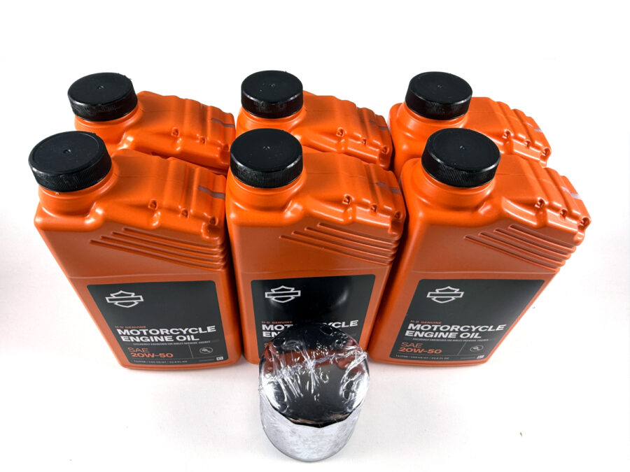 HARLEY DAVIDSON ZESTAW EKSPLOATACYJNY OLEJ SILNIKOWY MINERALNY 20W50 6L, FILTR CHROM