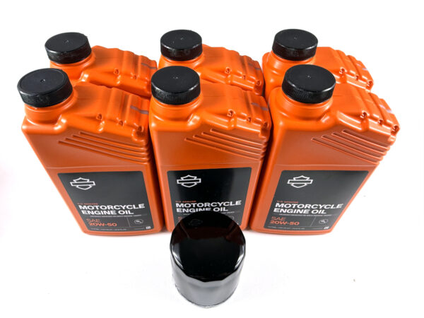 HARLEY DAVIDSON ZESTAW EKSPLOATACYJNY OLEJ SILNIKOWY MINERALNY 20W50 6L, FILTR CZARNY