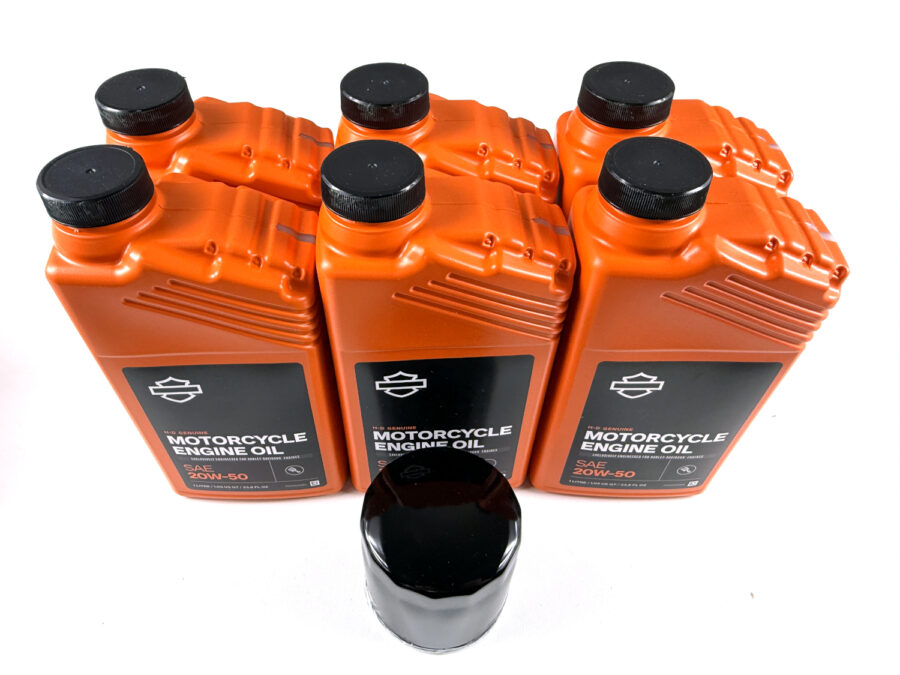 HARLEY DAVIDSON ZESTAW EKSPLOATACYJNY OLEJ SILNIKOWY MINERALNY 20W50 6L, FILTR CZARNY