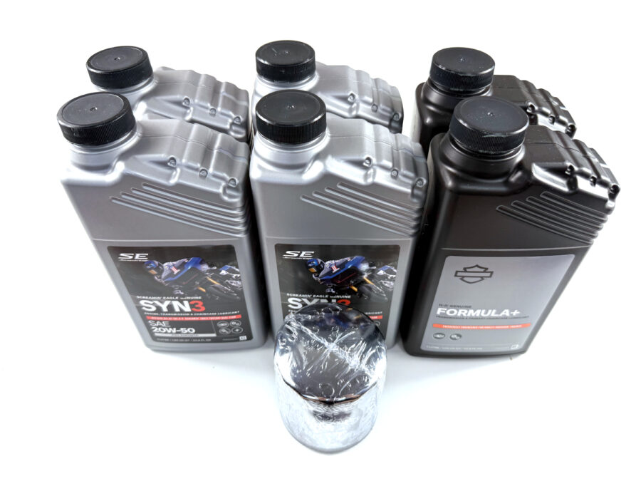 HARLEY DAVIDSON ZESTAW EKSPLOATACYJNY OLEJ SILNIKOWY SYN3 20W50 4L, FORMULA+ 2L, FILTR CHROMOWANY