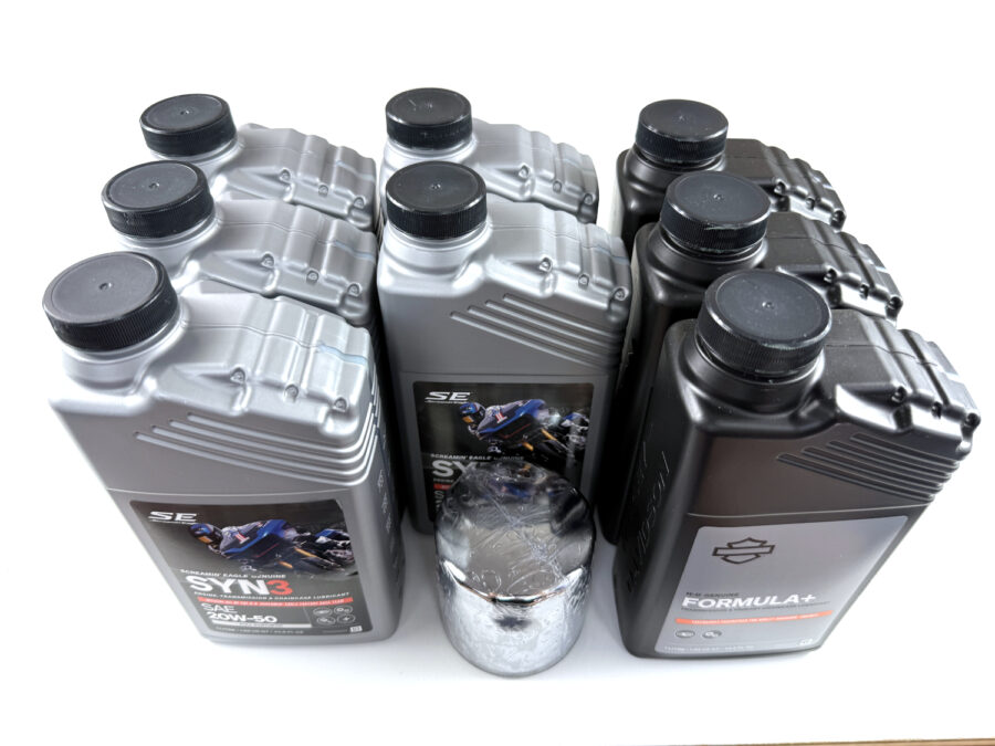 HARLEY DAVIDSON TOURING ZESTAW EKSPLOATACYJNY OLEJ SILNIKOWY SYN3 20W50 5L, FORMULA+ 3L, FILTR CHROM